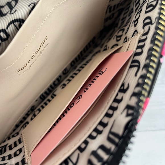 Juicy Couture  Gothic Logo Stripe Wristlet 9.75 x 5.5”/Ponytail Holder - Picture 8 of 16